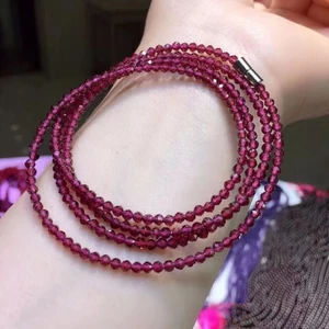 Màu hồng tự nhiên Tourmaline Garnet Mặt Vòng tay nhiều vòng Peridot Xám Xanh lam Ánh trăng Vòng cổ Chuỗi dài đa năng26052601