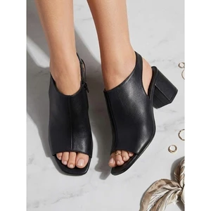 Giầy Sandal Nữ Cao Gót Da Xịn Phân Đế Vuông Mũi Vuông Hở Ngón Ôm Chân Cá Tính Sang Trọng