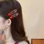 AqToCna Đỏ Đậm Chấm Bi Hợp Kim Kẹp Tóc Điểm Dễ Thương Cô Gái Ngọt Ngào Nữ Du Hóa Đơn Kẹp Nổ Kẹp Thời Trang Mới Mũ Phụ Kiện Tóc AqToCna