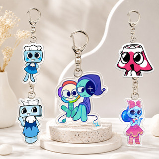 NEW Cross-border Game Dandy's World Scraps World Mini Cute Dandy Vee Shelly Pebble acrylic keychain Pebble Keyrings