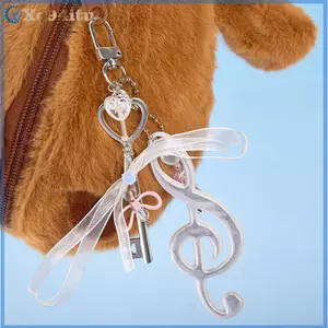 XOITU Nơ Đơn Giản Lưu Ý Móc Khóa Túi Sáng Tạo Mặt Dây Chuyền Thích Hợp Cho Những Người Hâm Mộ Âm Nhạc Hiện Nay Tinh Tế Bapa Phụ Kiện Trang Trí VN