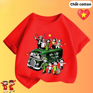 Áo thun Tôi Yêu Việt Nam cho bé trai bé gái áo phông Cờ Đỏ Sao Vàng cho bé chất cotton mát