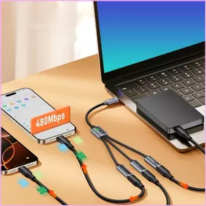 Cổng Cinna USB Nam sang 3 Nữ để mở rộng dễ dàng tại văn phòng tại nhà hoặc thiết lập du lịch