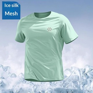 Áo thun khô nhanh lưới lụa băng Unisex Thể thao thoáng khí