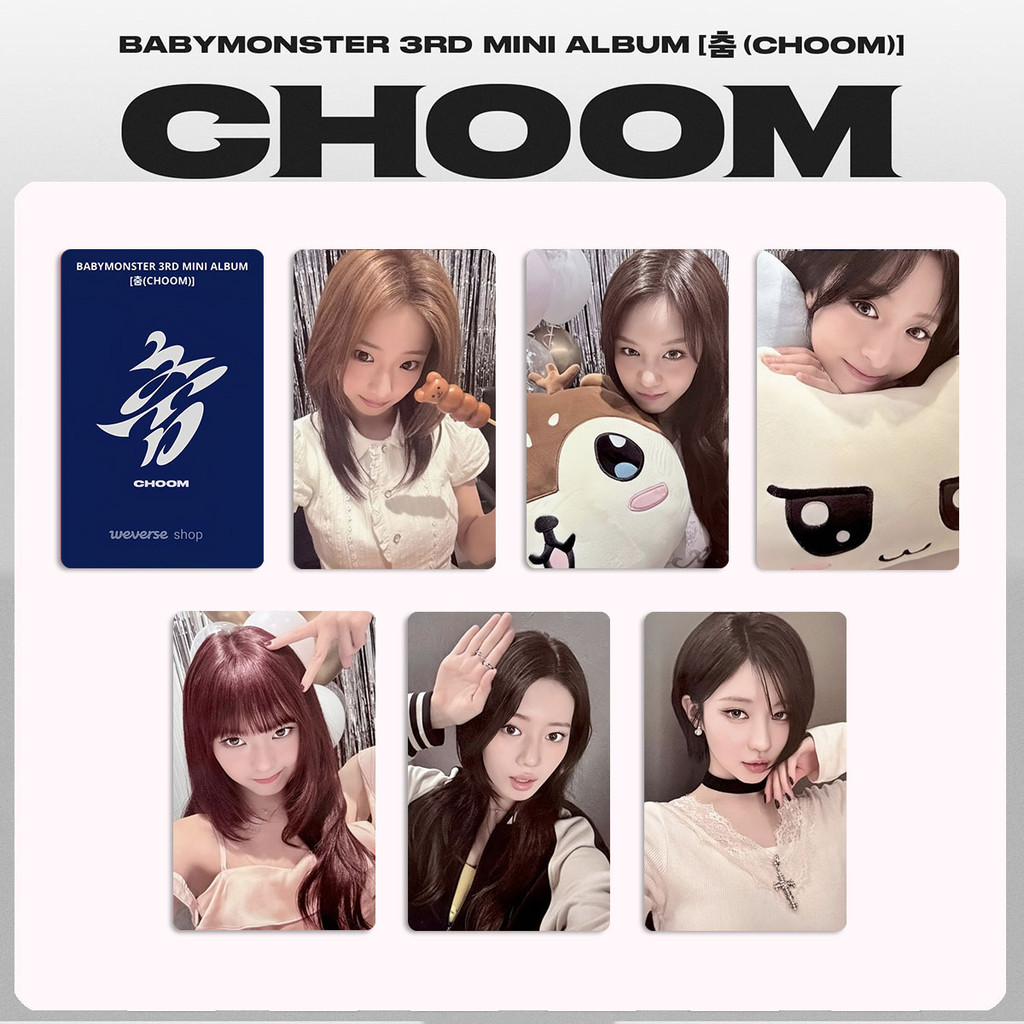 HT2 6 Cái / bộ BABYMONSTER LOMO Card 3rd Mini Album CHOOM Bưu Thiếp Bộ Sưu Tập KPOP Ngôi Sao Ngoại Vi TH2