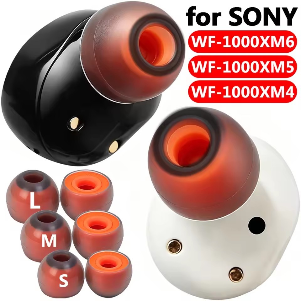 Đầu tai khử tiếng ồn mềm S / M / L cho Sony WF 1000XM6 XM5 XM4 XM3- Mũ tai nghe thay thế bọt bộ nhớ bên ngoài bằng silicon