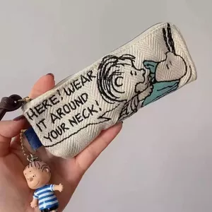 Nhật Bản Snoopy Thêu Bút Chì Thiết Kế Niche Đơn Giản Dung Tích Lớn Sinh Viên Văn Phòng Phẩm Túi Bảo Quản Hộp Đựng Bút Chì 0527