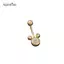 AqToCna Niche Tính Khí Trang Sức Thép Titan Miey Kim Cương Inlay Rốn Móng Tay Bụng Nút Nhẫn Rốn Xuyên Vòng Xoắn Bông Tai Trang Sức Cơ Thể AqToCna