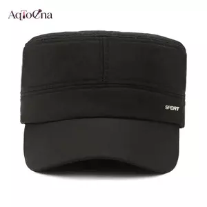 AqToCna Phong Cách Quân Đội Mũ Nam Nữ Màu Nguyên Chất Cotton Flat Top Cap Xuân Hè Thu Có Thể Điều Chỉnh Tấm Che Mũ AqToCna