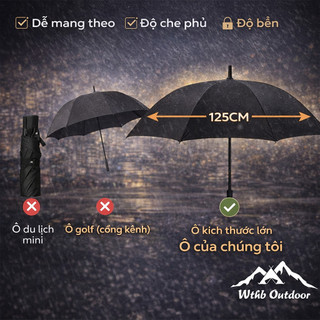 Ô dù tự động xếp gọn - Dù gấp chống nắng UPF50+ khung gia cố chống gió cỡ lớn