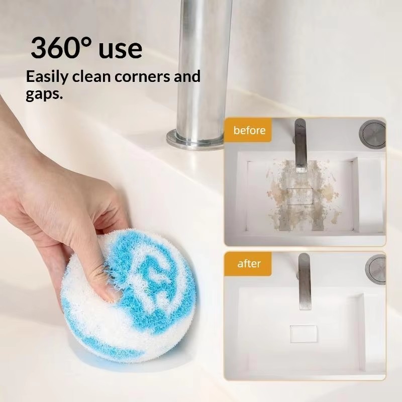Bàn chải vệ sinh phòng tắm gia đình 3 quả bóng chà cho bồn rửa, bồn rửa và bồn tắm