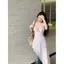 Đầm dài hoa cao cấp phong cách Hàn Quốc Váy dài không đều lá sen