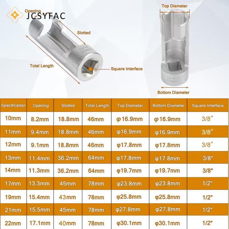 JCSYFAC Đa Năng 9 Cái Cảm Biến Oxy Soet 10-22mm Offset Cờ Lê Tẩy Bộ Dụng Cụ Cho Xe Cơ Khí Nhà Để Xe Làm Việc Mới