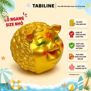 Heo đất ống tiết kiệm tiền lỗ ngang híp hàn quốc đồng tiền size nhỏ LD96 - TABILINE