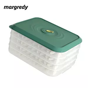 Hộp Bảo Quản Bánh Bao MARGREDY, Có Nắp Hộp Trong Suốt Hộp Bảo Quản Thực Phẩm, Bảo Quản Thức Ăn Có Đầu Ghi Thời Gian Có Thể Tái Sử Dụng Tiết Kiệm Không Gian Nhiều Lớp Hộp Đựng Cho Tủ Lạnh