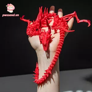 Đồ trang trí PWSEND, Mô hình bộ xương rồng rồng có thể di chuyển toàn thân, mô hình mô hình động vật hình đầu lâu có thể di chuyển được