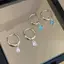 AN.MART Bông tai mặt dây chuyền Zircon giọt tinh tế Tính khí thời trang đơn giản Tai nữ Bule Phụ kiện trang sức Quà tặng VN
