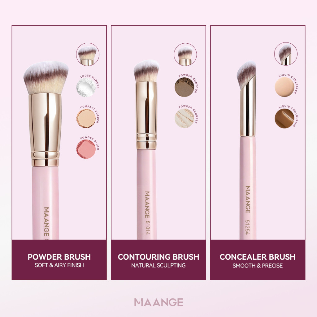MAANGE COMBO 2 Trang Điểm Chuyên Nghiệp Che Khuyết Điểm Bàn Chải Kem Nền Bàn Chải Blush Bàn Chải Đường Viền Bộ 51254