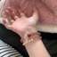 Vòng tay pha lê dâu tây nhỏ tươi ngọt ngào Vòng tay nước ngọt phù hợp cho mọi trận đấu Vòng tay màu hồng