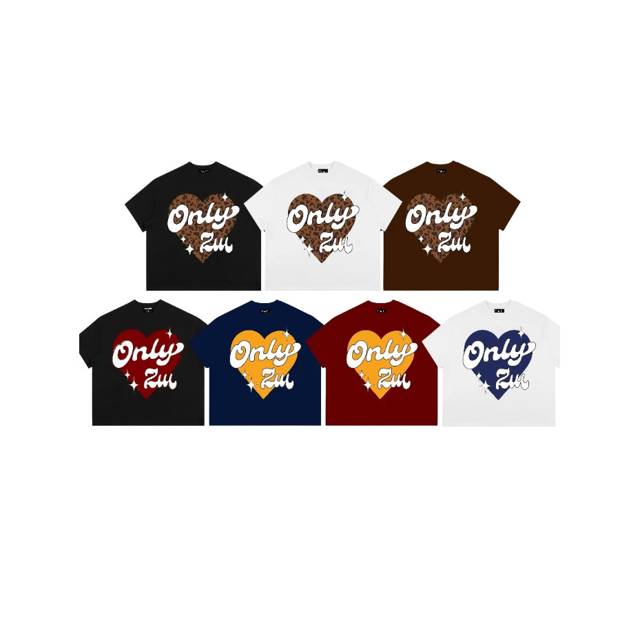 （Giao hàng 24h）Angela Áo Thun Boxy Local Brand ONLYZIU Form Rộng 220gsm " HEART Trái Tim " Cotton Tay Ngắn