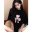 （Giao hàng 24h）Angela Áo thun Hello Kitty phong cách Nhật Bản, Cotton mềm áo thun Form rộng in họa tiết Hot Trend