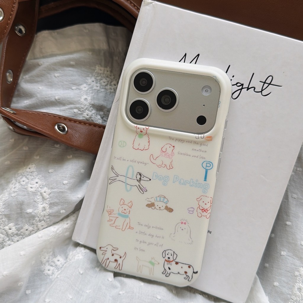 Ốp điện thoại hình chó màu cho iPhone 17 Pro Max 17 16 15 14 13 Vỏ bảo vệ chống sốc