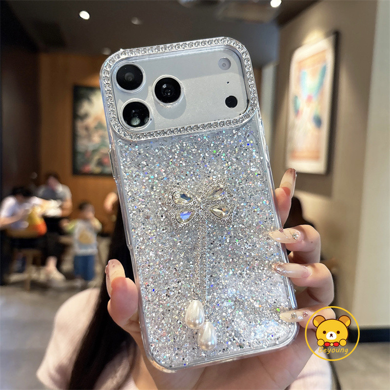 Ốp Điện Thoại Nơ Lấp Lánh Cho OPPO A17 A17K A16 A16S A15 A15S A11S A8 A6 Max A5 A5i A5M A3 Năng Lượng A3i A3X A2M A2X A1i A1S A1X Pro Vỏ Mềm Khung Kim Cương Sáng Dễ Thương