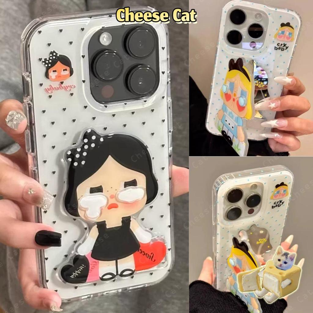 Gương Trang Điểm Giá Đỡ Điện Thoại cho CryBaby Ốp Lưng Điện Thoại iPhone 11 12 13 14 15 16E 17 Pro Max 7 Plus Xs Max XR