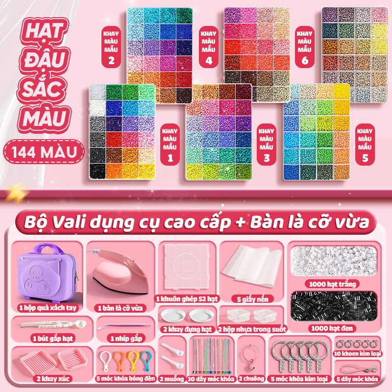 Bộ hạt xếp hình sáng tạo 2.6mm 96 màu bàn ủi tiện dụng đồ chơi handmade DIY an toàn cho bé sinh nhật