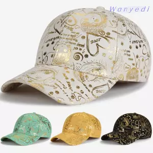 WANYEDI Graffiti Mũ Bóng Chày, Mũ Che Cotton In Phác Thảo Vàng, Mũ Bóng Chày Hip Hop Viền Cong Có Thể Điều Chỉnh Thường Ngày Cho Nam Nữ Unisex