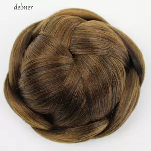 DELMER Bện Chignon Nâu Vintage Vô Hình Đơn Giản Tóc Nối Dài Phụ Kiện Tóc Thời Trang Màu Đen Hợp Thời Trang Retro Donut Con Lăn Tóc