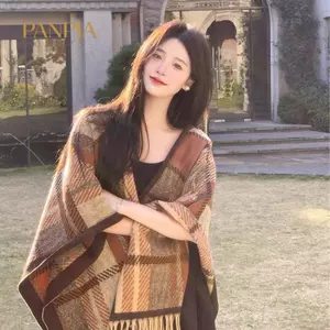 PNPIA-Áo Cho Nữ Mùa Đông Poncho Ấm Khăn Choàng Hai Mặt Thiết Kế Thiện Chăn Khăn Sang Trọng Cashmere Pashmina Mũi Trộm