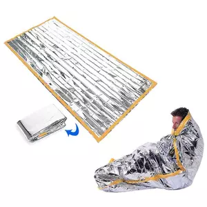 ECK Mới Di Động Chống Thấm Nước Khẩn Cấp Sinh Tồn Túi Ngủ Ngoài Trời Edc Cắm Trại Gear Nhiệt Sa Sơ Cứu Bộ Cứu Hộ Mylar Chăn HOT