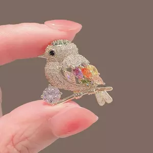 ECK Thời Trang Chim Đáng Yêu Bướm Hoa Thổ Cẩm Cho Nữ Áo Khoác Ve Áo Pin Chống chói Áo Len Cố Định Phụ Kiện Quần Áo Quà Tặng HOT