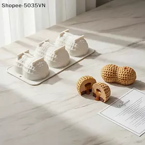 {AKIN} Khuôn sô cô la silicon đậu phộng 3 hộp đa năng cho bánh Mousse và bánh ngọt nướng bánh {a}