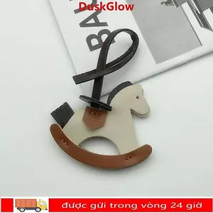 DUSKGLOW Mặt dây túi hình ngựa, charm da PU dễ thương, dây đeo lanyard, phụ kiện DIY cho balo túi xách
