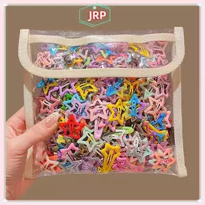 JRP 3 / 10 Chiếc Y2K Bobby Pin Girl Nhiều Màu Sắc Ngôi Sao Barrettes Kim Loại Chụp Kẹp Kid Hàn Quốc BB Kẹp Tóc Mũ Phụ Kiện Tóc JRP