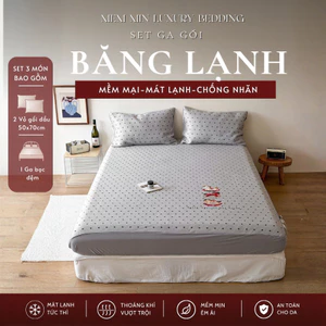 Set ga gối băng lạnh thêu hình ngựa chấm bi Memmin Bedding Luxury mang vibe Hàn Quốc siêu xinh