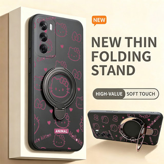 Ốp Lưng Cho OPPO Reno 12 pro 5G Reno 12 5G Vỏ Điện Thoại Vỏ Mềm Silicon Chống Sốc Thiết Kế Mới Thẩm Mỹ Có Giá Đỡ Mèo Hồng Dễ Thương Cho Bé Gái Trong Suốt YTFUZJ1