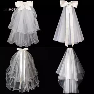 JULYHOT Cô Dâu Người Phụ Nữ Dạ Quang Tulle Dài Bachelorette Tiệc Cưới Veil Ruy Băng Cạnh Có Nơ Cho Tiệc Cưới Massivedeals