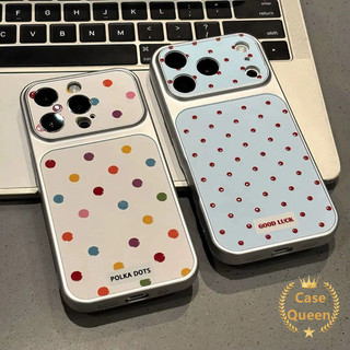 Ốp Lưng Tương Thích Cho iPhone 16 17 15 11 13 12 14 Pro Max 17 Air 14 Plus Full Màn Hình Màu Đỏ Chấm Bi Tức Thì Miếng Dán