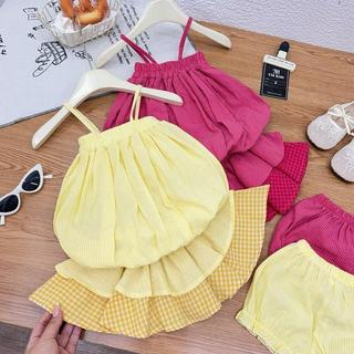 S226-[tomnaukids] Set áo cổ yếm phối quần cho bé gái size từ 8-30Kg