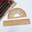 Bộ bảng tam giác giảng dạy bằng tre Bộ thước tam giác La bàn Protractor Lettering 0606
