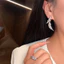 Bông tai sang trọng hoa dài Zircon thanh lịch Hàn Quốc