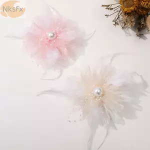 NKSFX Retro Lông Hoa, Hình Hoa Organza DIY Vải Táo, Đơn Giản Mũ Phụ Kiện Tóc Chất Liệu