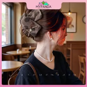 MYPANDA Thu Đông Da Báo In Chấm Bi Sang Trọng Tam Giác Kẹp Tóc Ba Của Đầu Tóc Cá Mập Kẹp Mũ Nữ.
