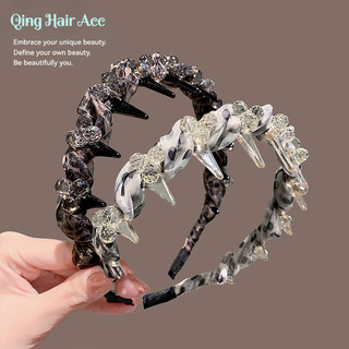 Mới Gạc Đầu Lâu Cao Đầu Bấm Tóc Chống Trơn Trượt Mũ Phụ Kiện Dongdaemun Ánh Sáng Pha Lê Sang Trọng Lược Răng Đầu Nữ