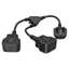 NAMA 13A Hợp Nhất 3Prong Cắm Bộ Chia Dây Nguồn Đôi Nữ Ổ Cắm Y Adapter 11 81In Cho Bàn Làm Việc Nhà Bếp