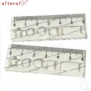 AFTEROF 1 Cái Thước Thẳng, Bỏ Túi Vẽ Dụng Cụ Đo Thước Mini, Di Động Với Đường Sóng Trong Suốt Protractor Trường Văn Phòng