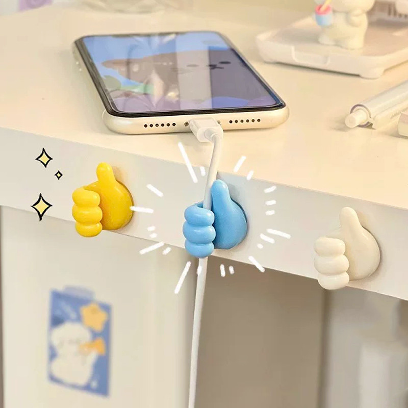 Sáng tạo ngón tay cái đa năng dính móc cáp tổ chức cáp dữ liệu nhỏ ngón tay cái móc lưu trữ ngón tay